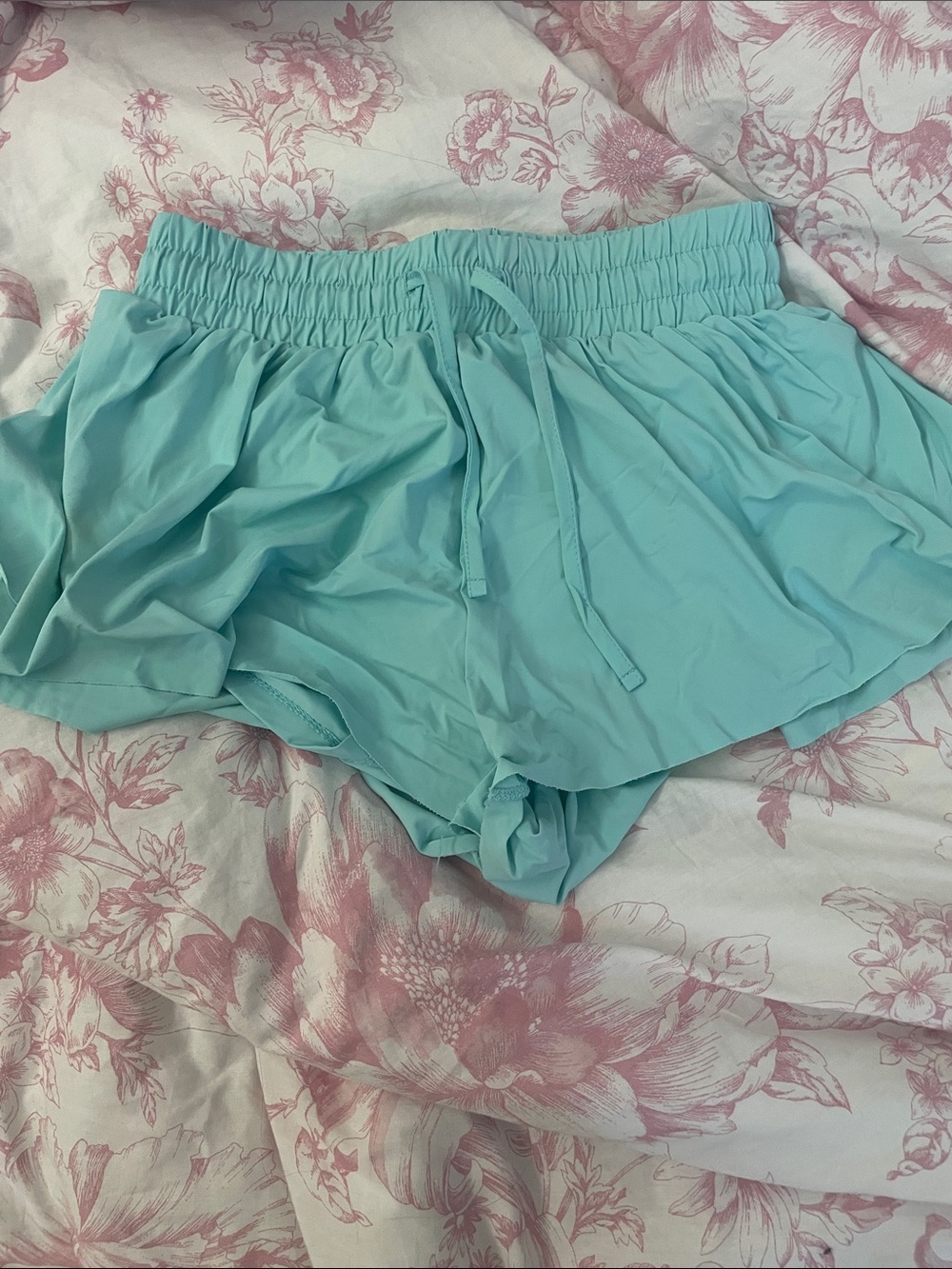 Girls teal butterfly shorts